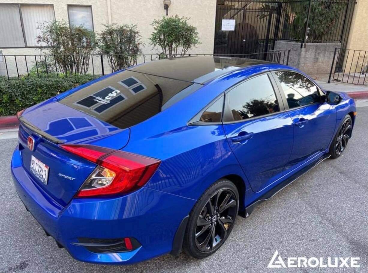 AeroLuxe Honda Civic Spec-M Carbon Fiber Side Skirts Extension (Sedan, Coupe, Hatchback)