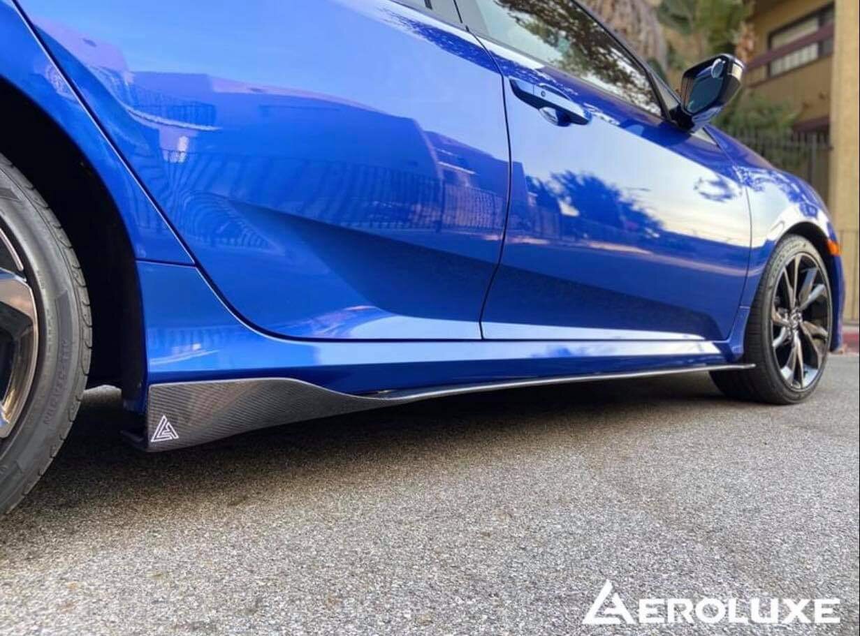 AeroLuxe Honda Civic Spec-M Carbon Fiber Side Skirts Extension (Sedan, Coupe, Hatchback)