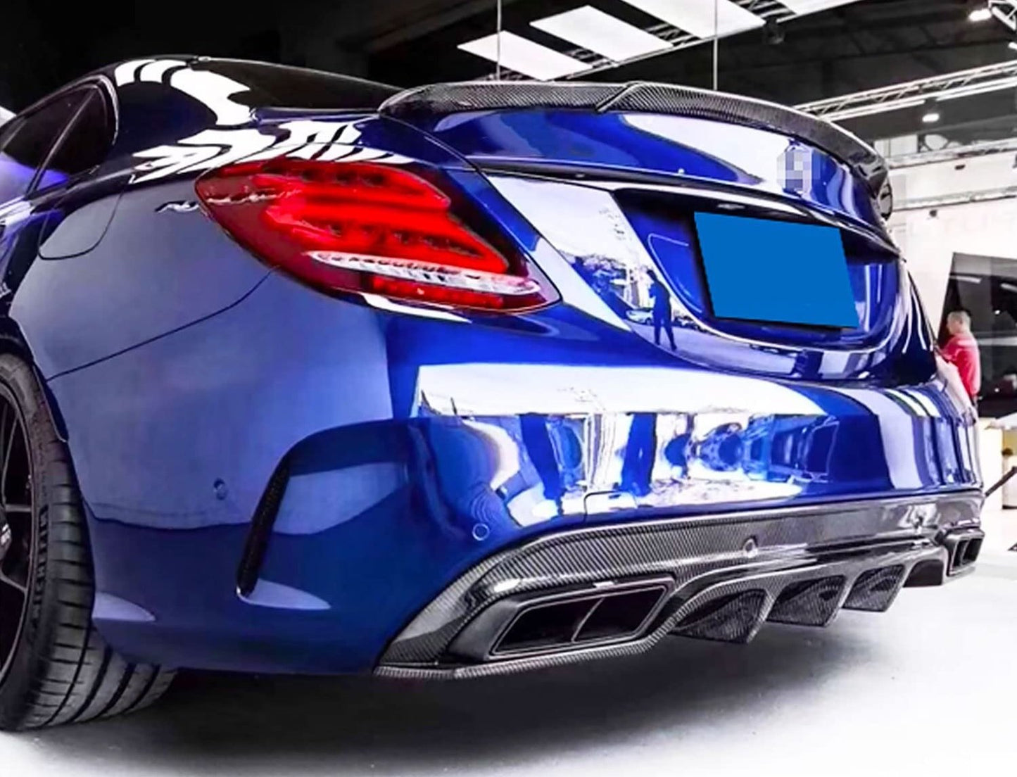 AeroLuxe Mercedes Benz 15-19 W205 C63 AMG Spec-GT Carbon Fiber Rear Diffuser