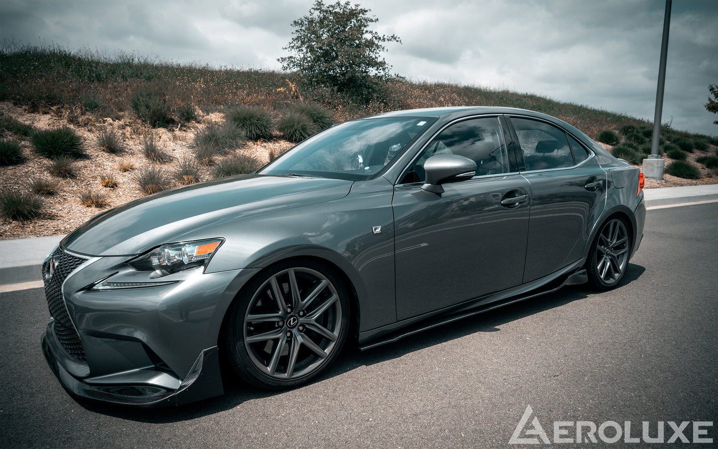 AeroLuxe Spec-M Carbon Fiber Side Skirts Extension for 14+ Lexus IS