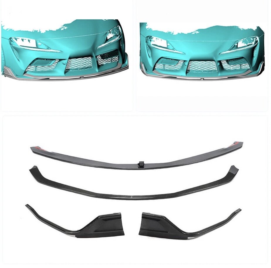 AeroLuxe MkV Supra Spec-AS2 4 PCS Carbon Fiber Front Lip