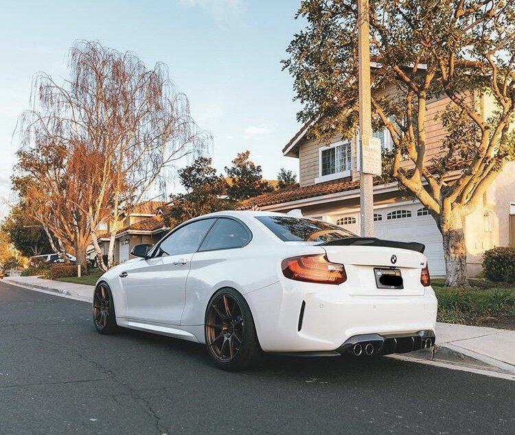 AeroLuxe BMW F87 M2 Spec-V Carbon Fiber 3-Piece Rear Diffuser