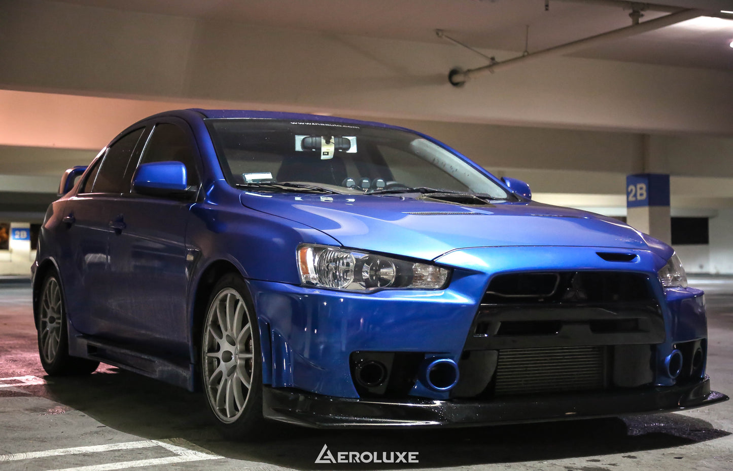 AeroLuxe Evo X Spec-FQ Front Bumper (Carbon Fiber Lip)