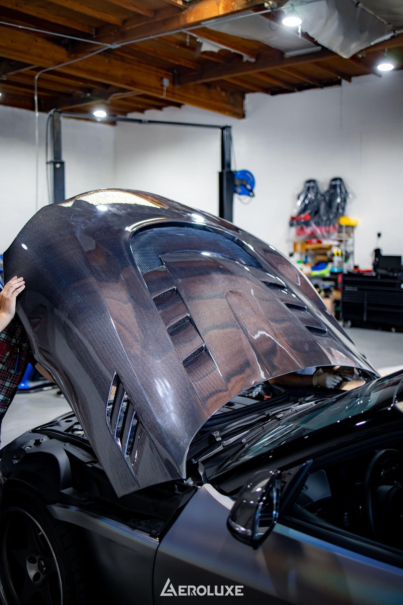 AeroLuxe MkV Supra Spec-VRS Carbon Fiber Hood